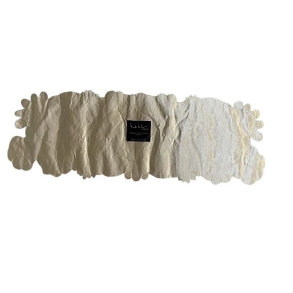 Nicole Miller Beaded Table Runner Pink Aqua Coral Floral 13" by 36" - Picture 5 of 6